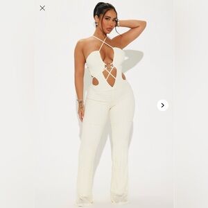 Fashion Nova Jumpsuit - Cream Size XS